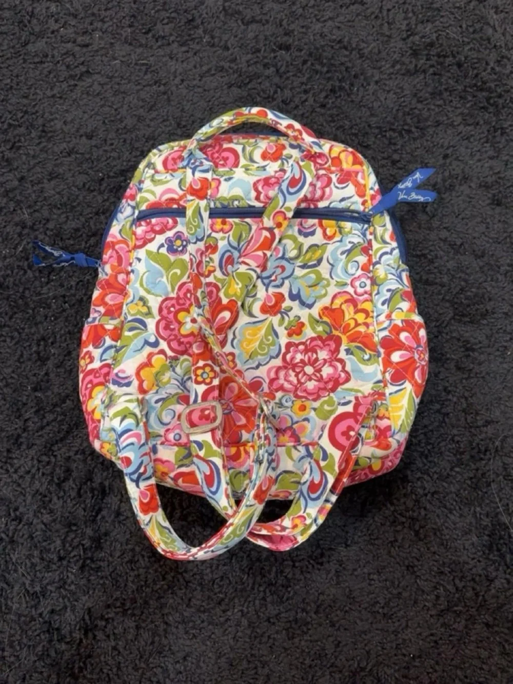 Vera Bradley Floral Quilted Backpack in Pink, Green, Blue, Yellow